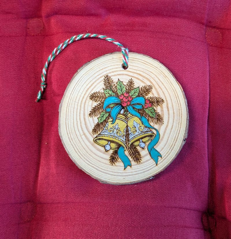 Laser engraved hand painted Christmas tree decorations