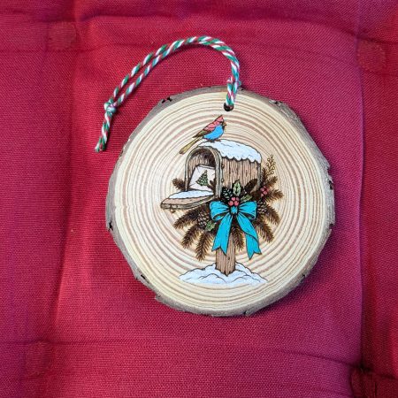 Laser engraved hand painted Christmas tree decorations