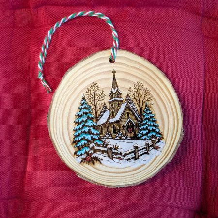 Laser engraved hand painted Christmas tree decorations