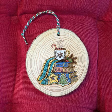 Laser engraved hand painted Christmas tree decorations