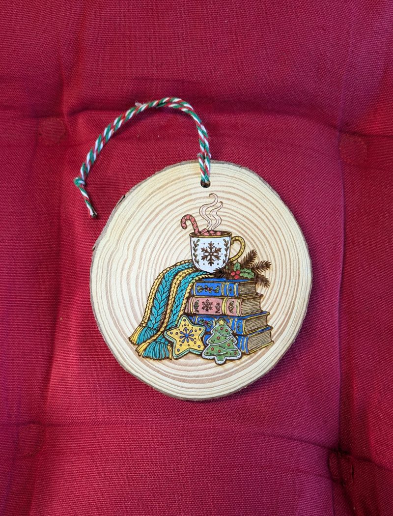 Laser engraved hand painted Christmas tree decorations