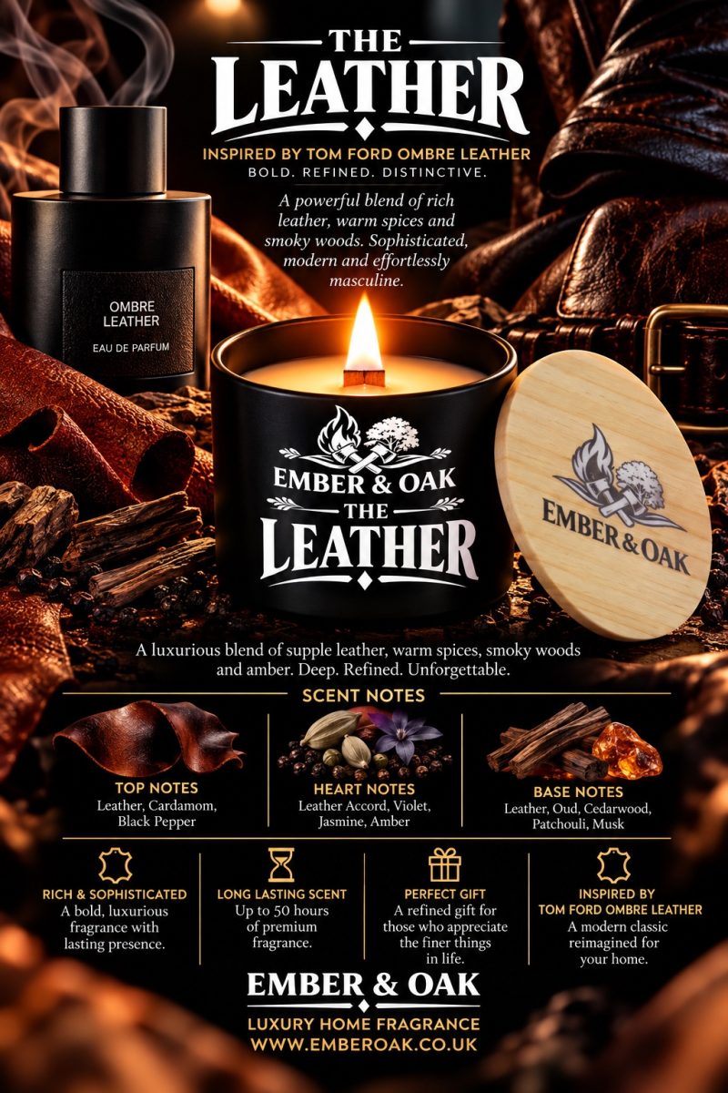 The Leather – Inspired by Tom Ford Ombré Leather | Candles, Wax Melts and Snap Bars