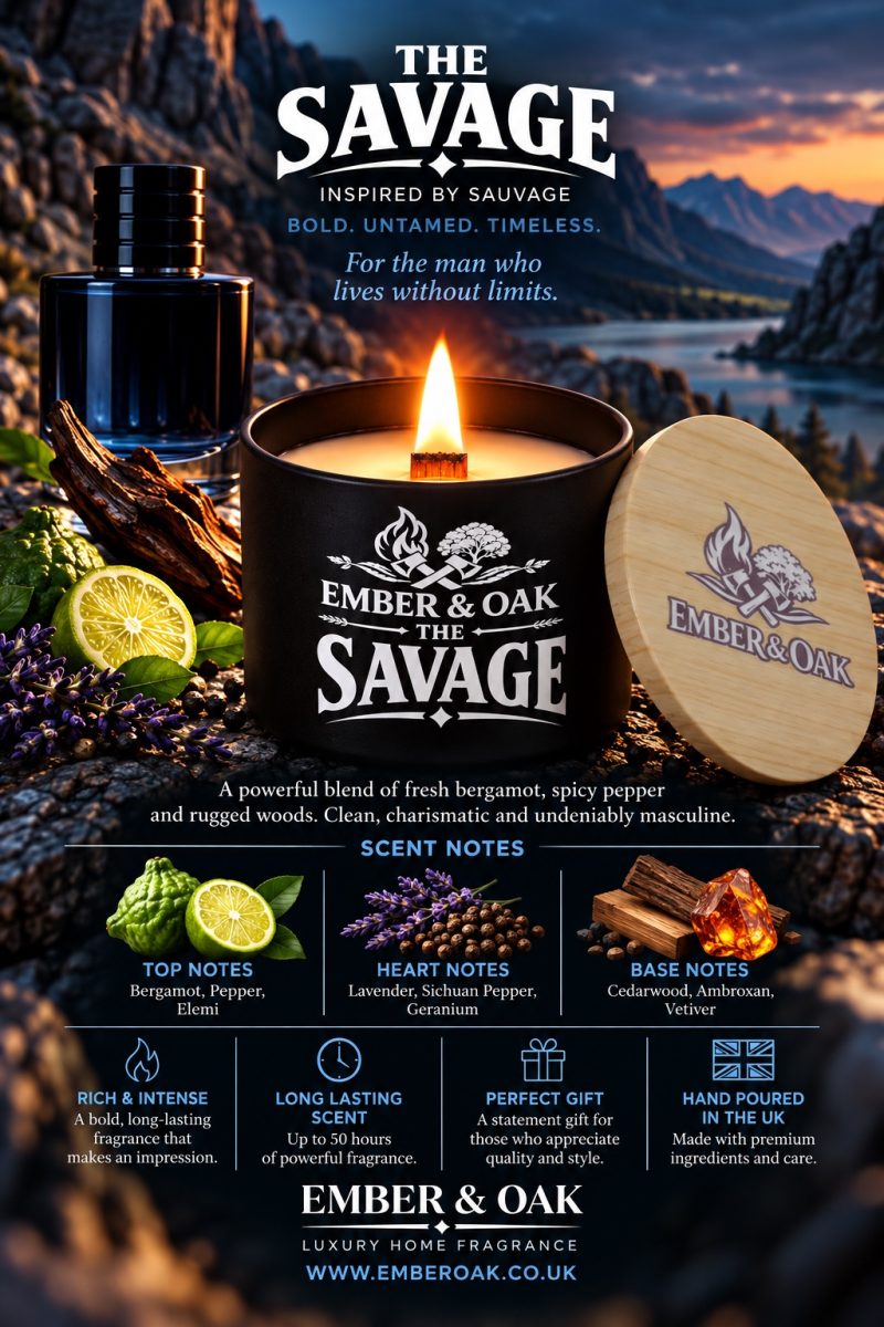 The Savage – Inspired by Dior Sauvage | Candles, Wax Melts and Snap Bars