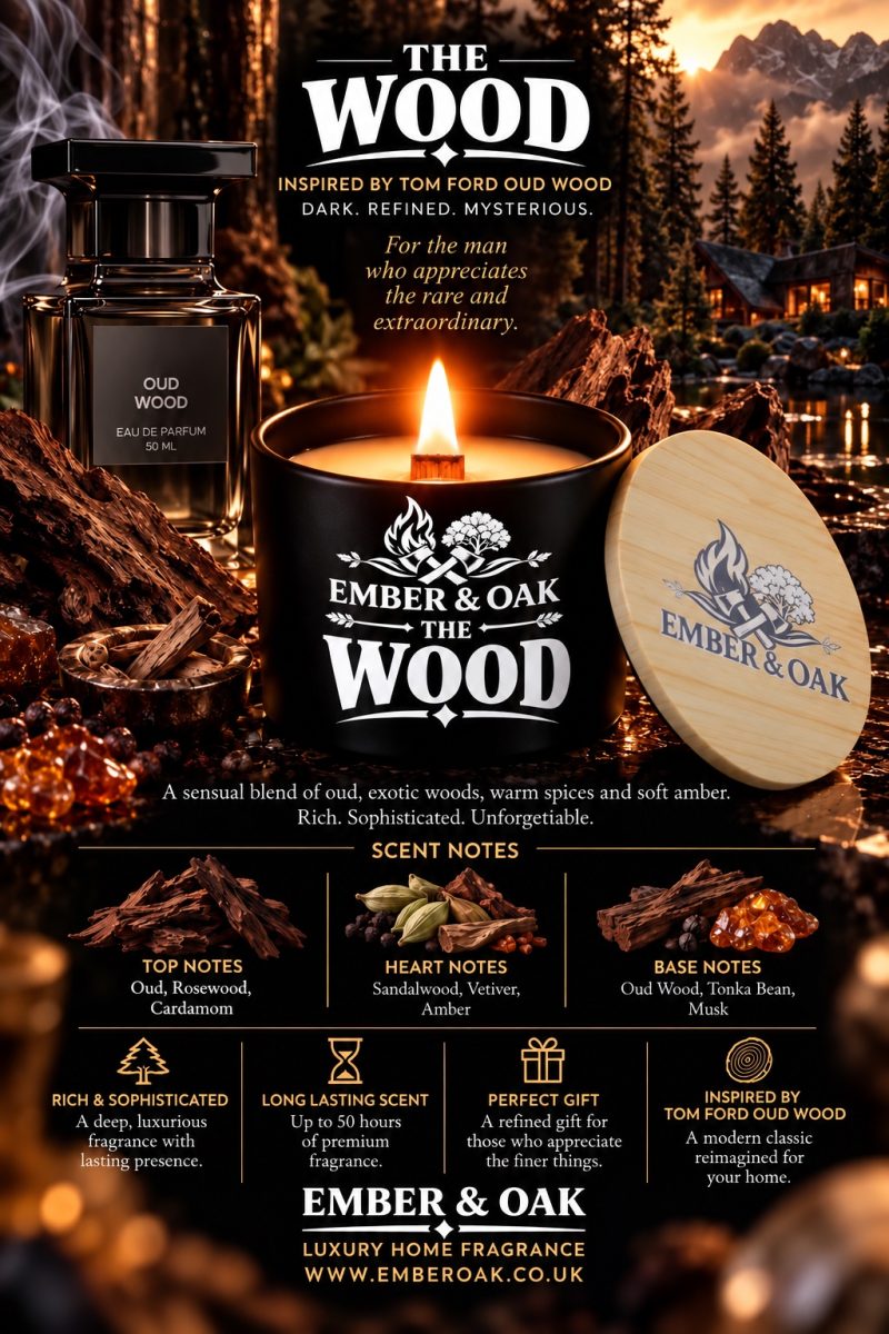 The Wood – Inspired by Tom Ford Oud Wood | Candles, Wax Melts and Snap Bars