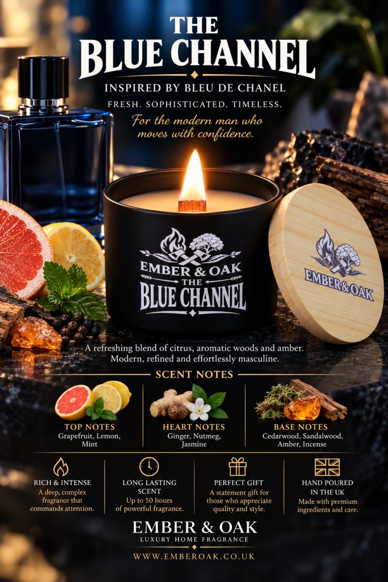 The Blue Channel – Inspired by Bleu de Chanel | Candles, Wax Melts and Snap Bars
