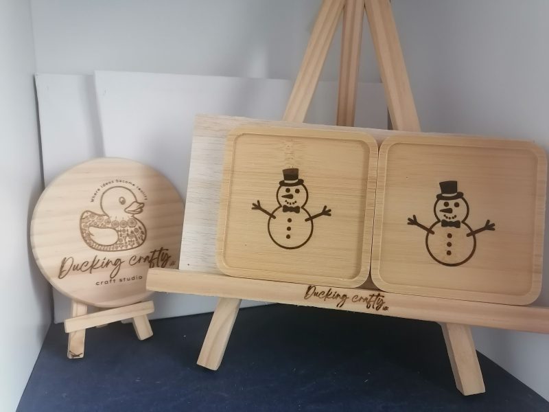Hand made Snowman coasters