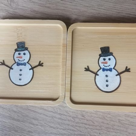 Hand made Snowman coasters