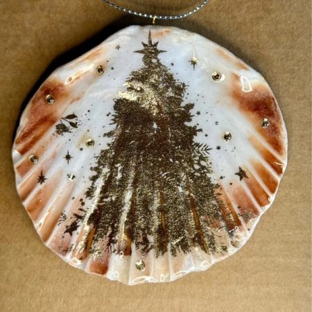 Christmas ornament shell with hanging loop