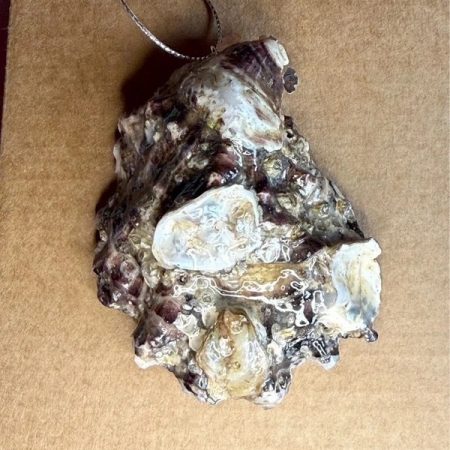 Christmas oyster shell ornament