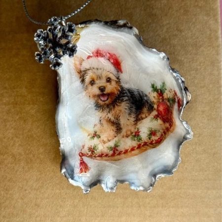 Christmas oyster shell ornament