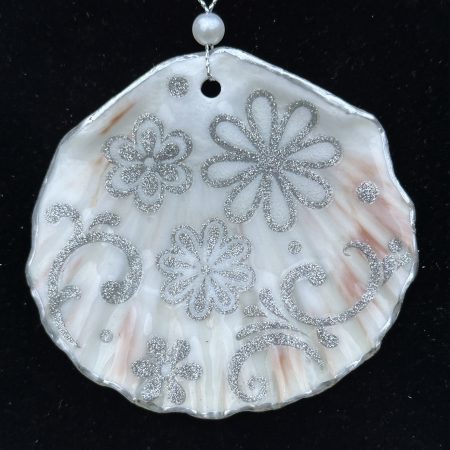 Christmas ornament shell decoupage resin