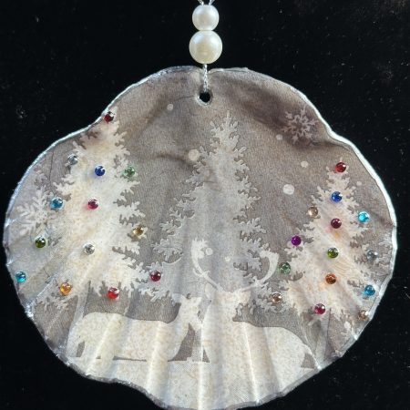 Christmas ornament shell decoupage resin