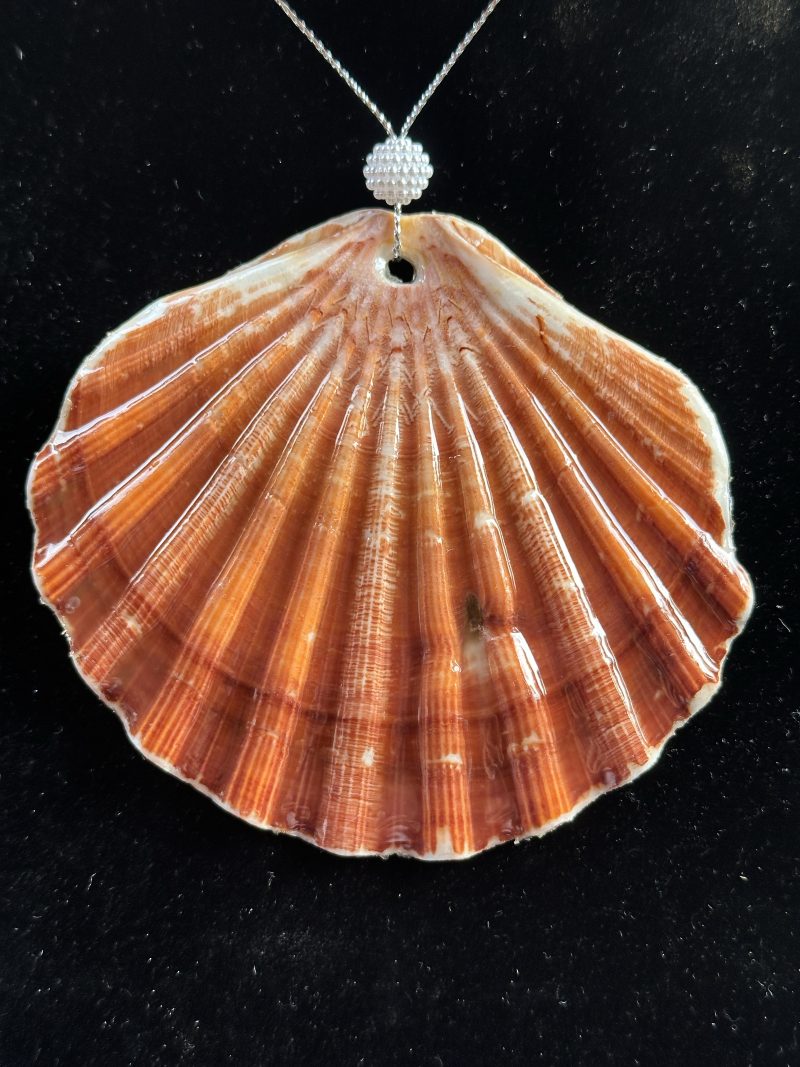 Shell Christmas ornament with decoupage and resin