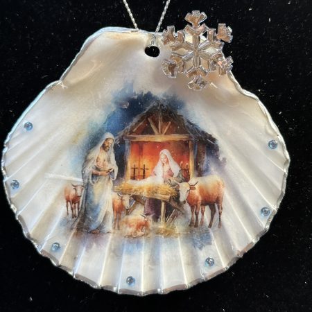 Christmas ornament shell, decoupage resin