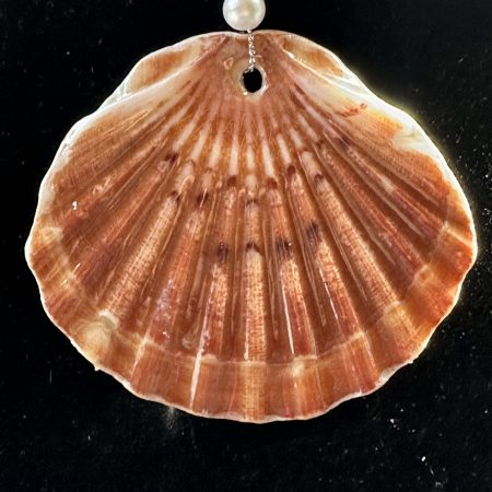 Shell Christmas ornament with decoupage and resin
