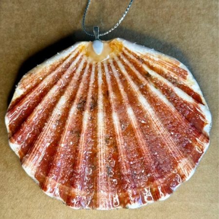 Christmas ornament shell with decoupage and resin