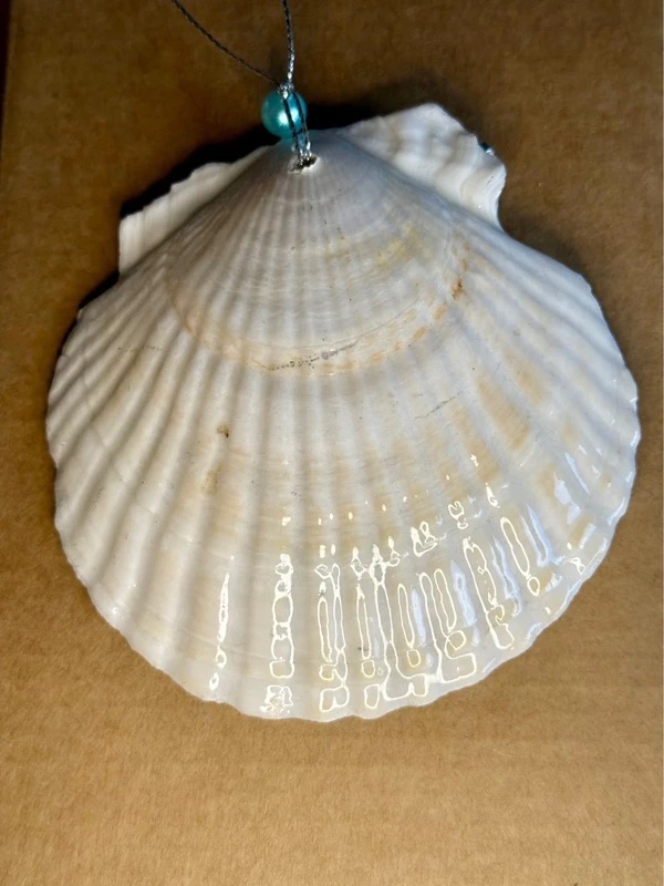Christmas ornament shell with decoupage and resin