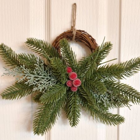 Red Berries and Fir Mini Winter Wreath