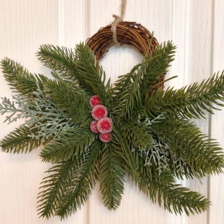 Red Berries and Fir Mini Winter Wreath