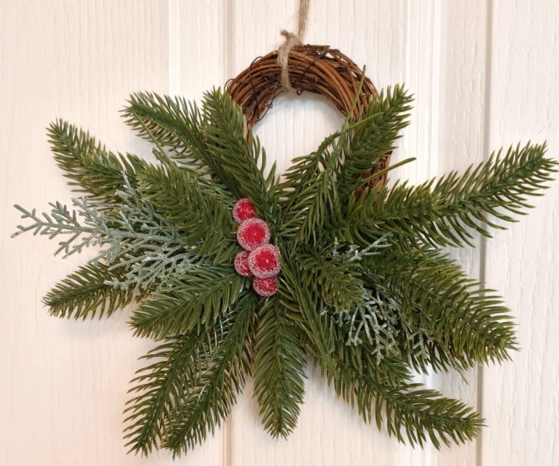 Red Berries and Fir Mini Winter Wreath