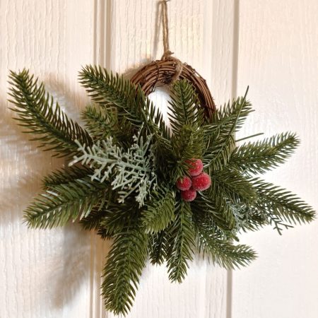 Red Berries and Fir Mini Winter Wreath