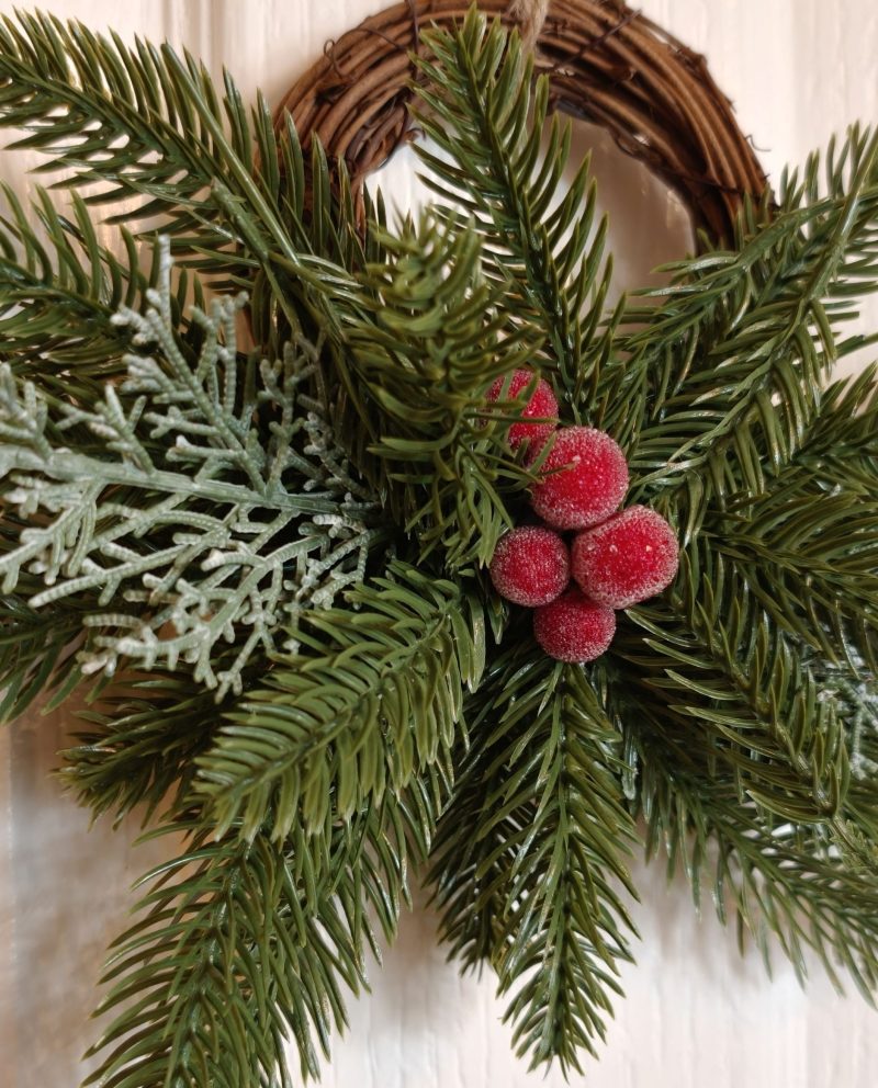 Red Berries and Fir Mini Winter Wreath