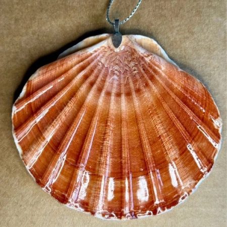Christmas ornament shell with decoupage and resin