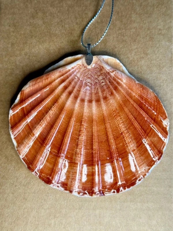 Christmas ornament shell with decoupage and resin