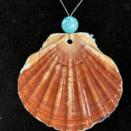 Shell Christmas ornament with decoupage and resin