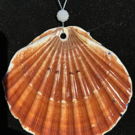 Shell Christmas ornament, decoupage and resin