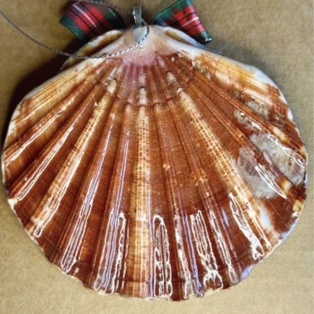 Christmas ornament shell with decoupage and resin