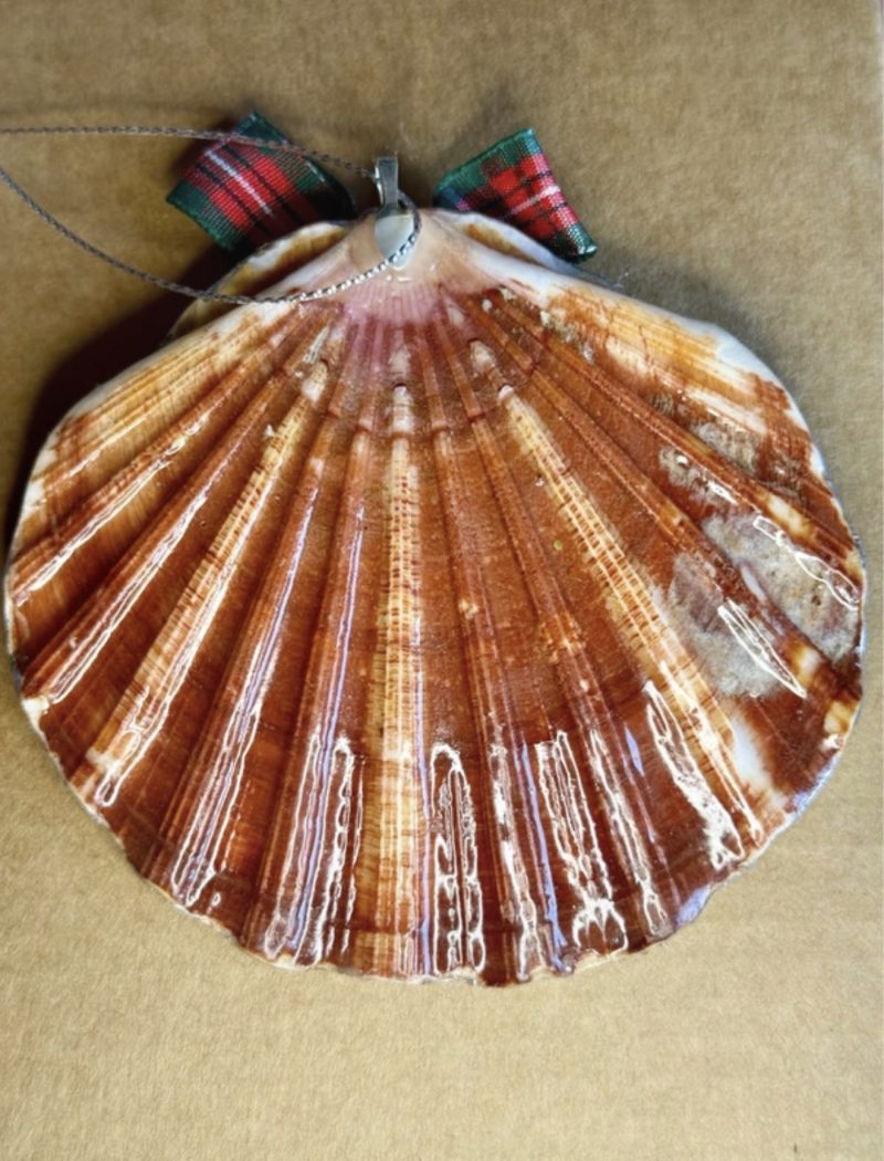 Christmas ornament shell with decoupage and resin