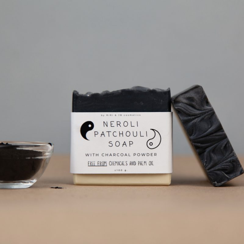 Handmade Neroli Patchouli Soap with Activated Charcoal & Cocoa Butter