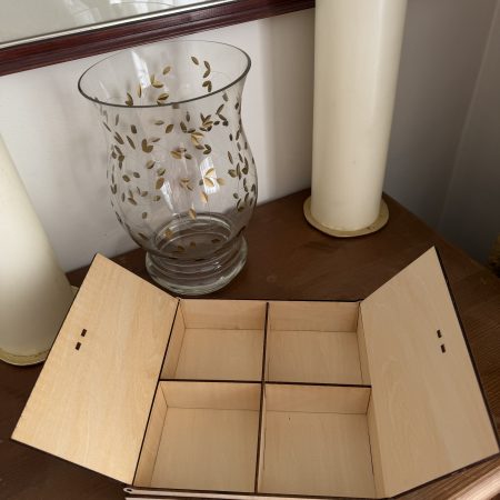Wooden Jewellery Box with Double Opening Lattice Lids