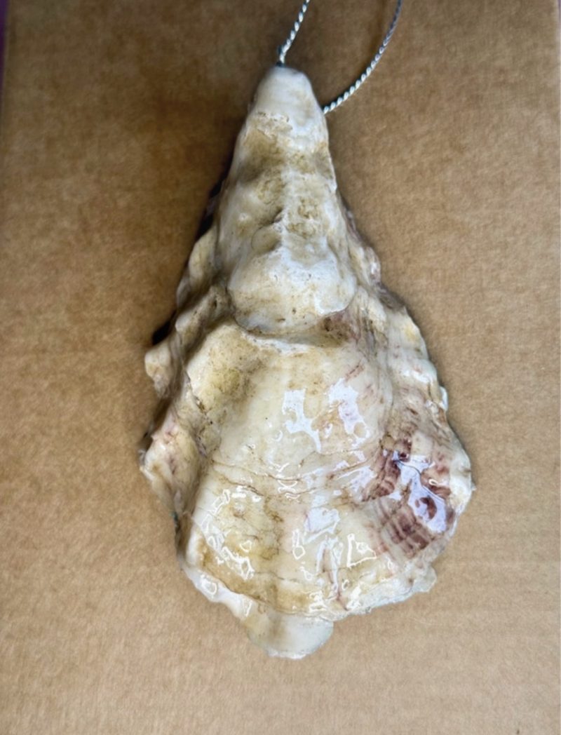 Christmas ornament oyster shell decoupage resin