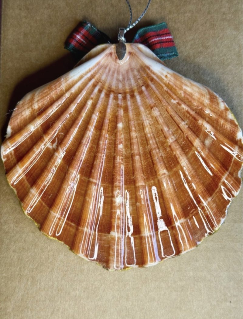 Christmas ornament shell decoupage resin