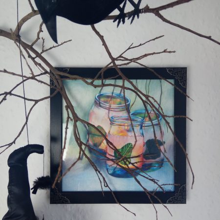 Witchy Art Whimsical Goth Fairy Lanterns "Summer lights" Limited Edition Print