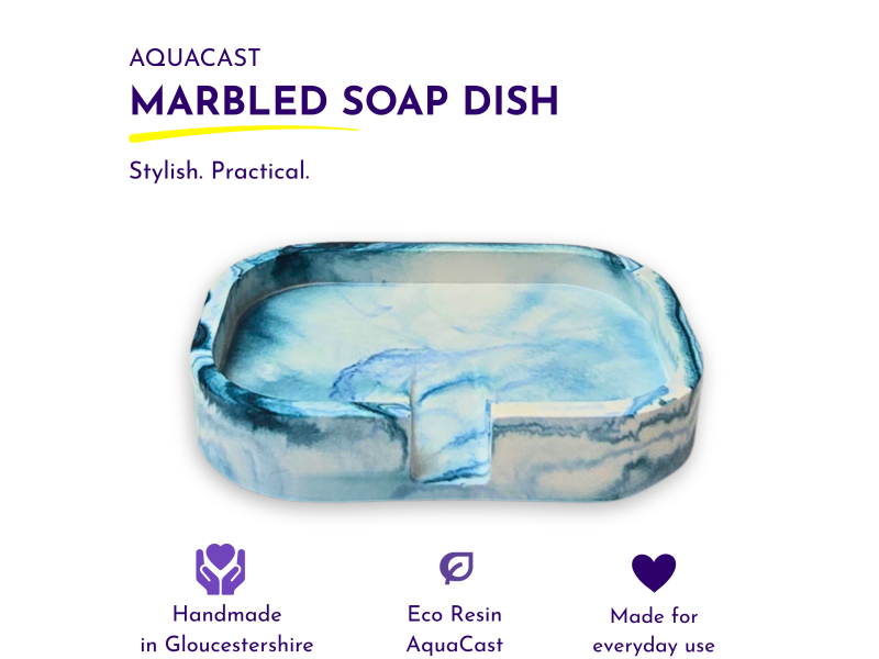 Handmade Marbled Soap Dish – AquaCast Bar Soap Holder