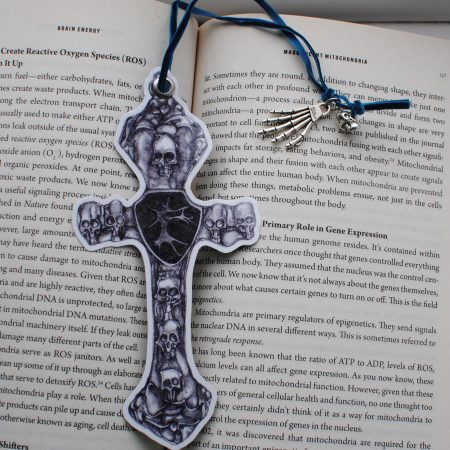 Gothic Skulls Cross Bookmark Dark art Halloween Witch Harry Potter Art print