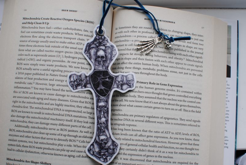 Gothic Skulls Cross Bookmark Dark art Halloween Witch Harry Potter Art print