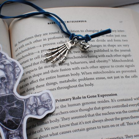 Gothic Skulls Cross Bookmark Dark art Halloween Witch Harry Potter Art print