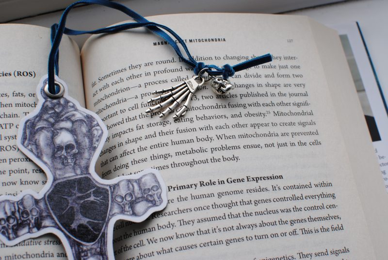Gothic Skulls Cross Bookmark Dark art Halloween Witch Harry Potter Art print