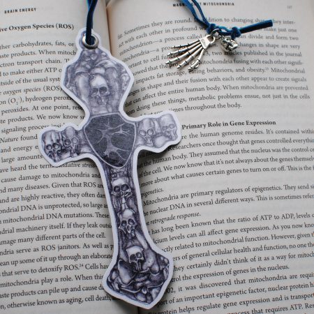 Gothic Skulls Cross Bookmark Dark art Halloween Witch Harry Potter Art print