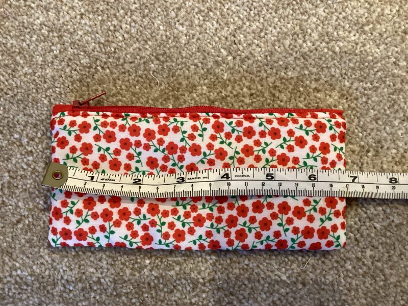Brand New Small Lined Zipped White With Small Red Poppies, Fabric Make Up Bag/Brushes Pouch/Jewellery Purse