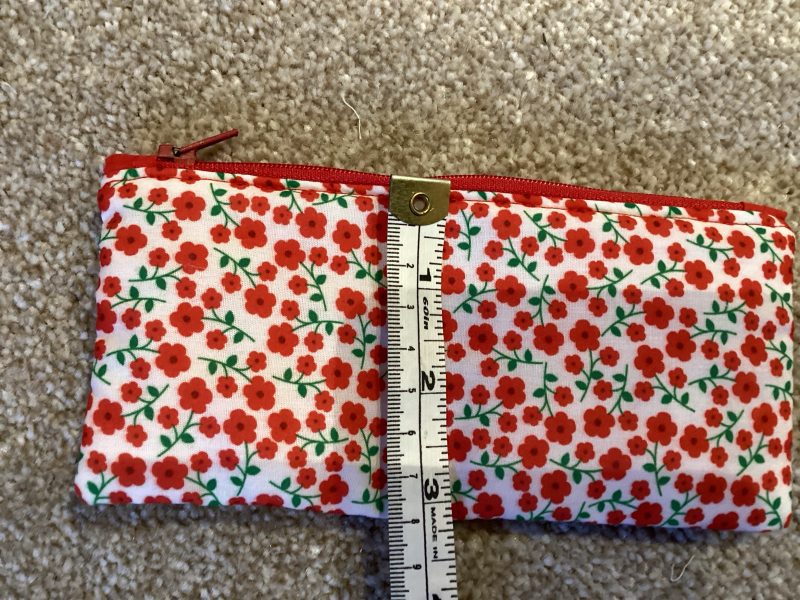 Brand New Small Lined Zipped White With Small Red Poppies, Fabric Make Up Bag/Brushes Pouch/Jewellery Purse