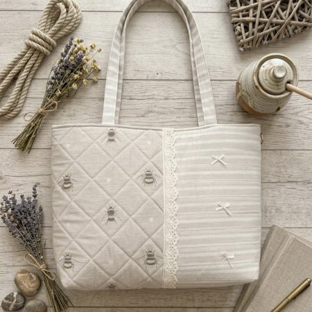 Handmade Pink Quilted Tote Bag – Cottagecore & Coquett