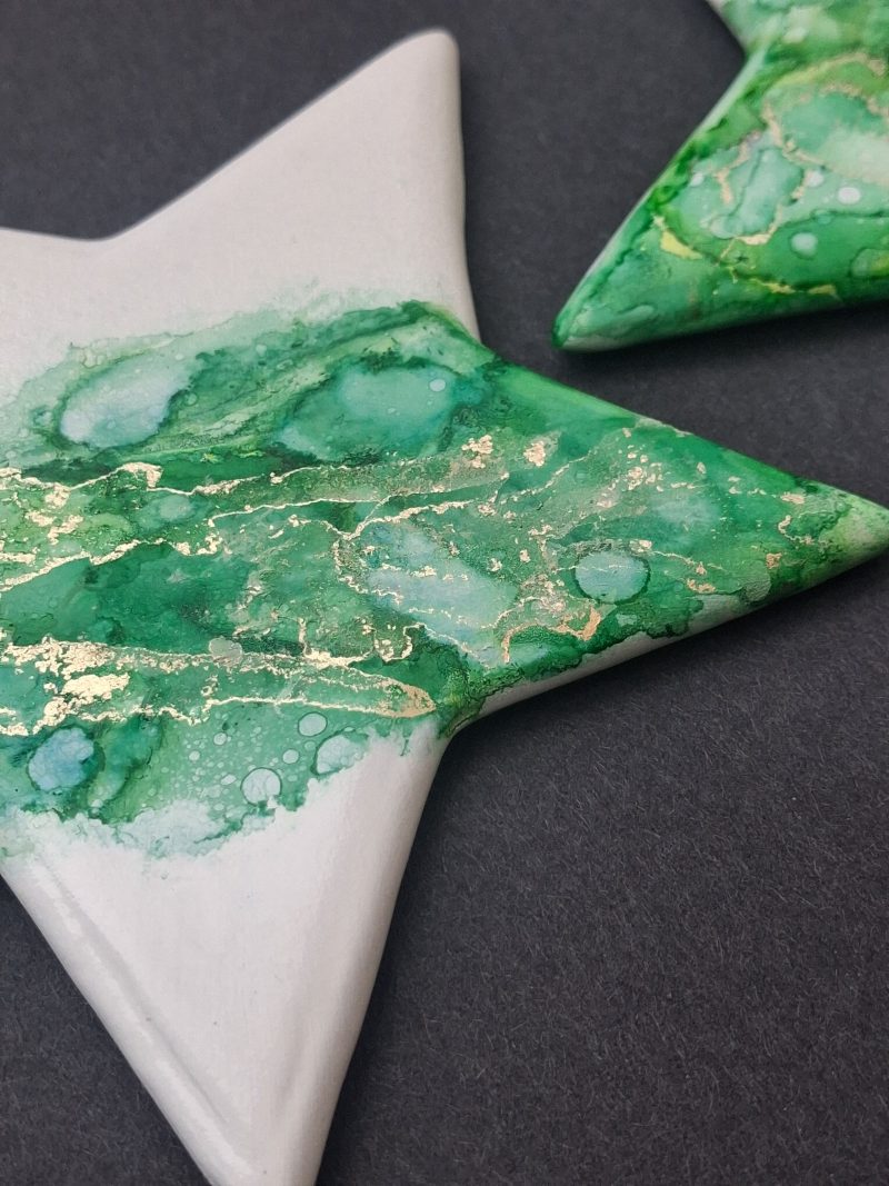 Hand Painted Ceramic Christmas Stars