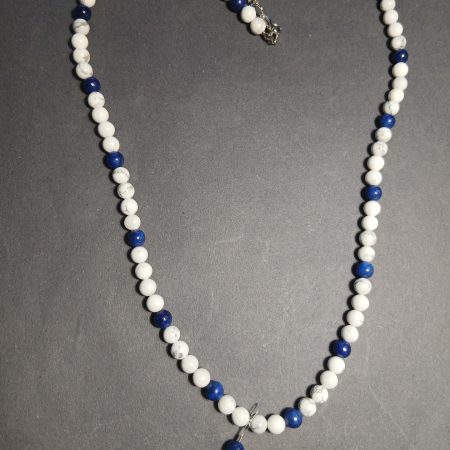 Neckless with natural gemstones with angel