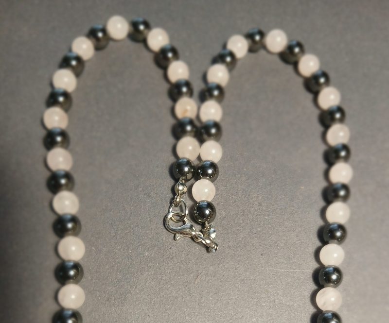 Neckless with natural gemstones with angel