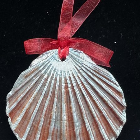 Christmas ornament shell with resin and decoupage